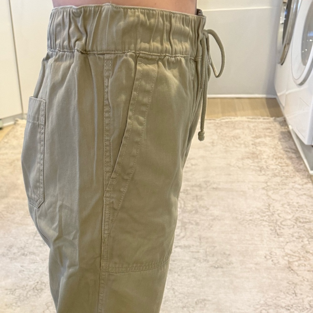 Madewell Pants Womens S Cotton Tan Trousers Drawstring & Pockets Straight Leg - Picture 3 of 6